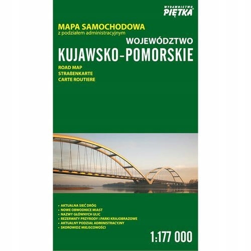 Województwo Kujawsko - Pomorskie Mapa Samochodowa 1:177 000