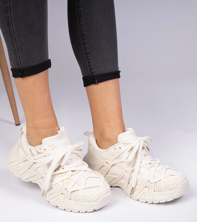 Beżowe sneakersy na masywnej podeszwie Telda rozmiar 36