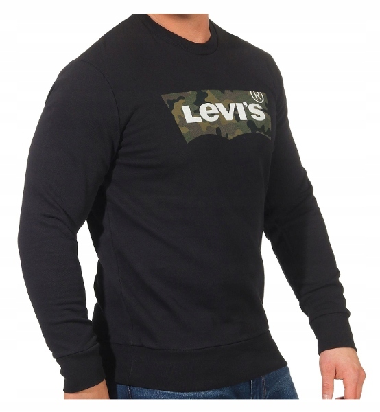 LEVI'S BLUZA MĘSKA CZARNA DOPASOWANA LOGO S DZC