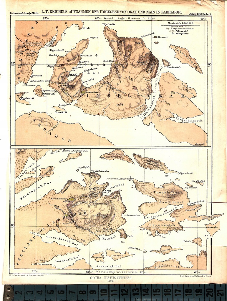 KANADA-wyspy INSEL-OKAR+LABRADOR 1863 rok