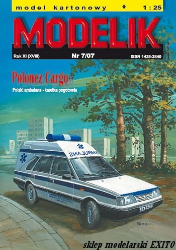 MODELIK 0707 - 1:25 Polonez Cargo - Ambulans