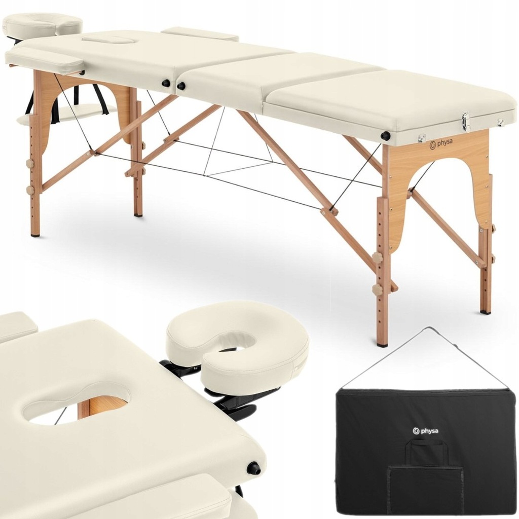 Stół łóżko do masażu drewniane przenośne składane