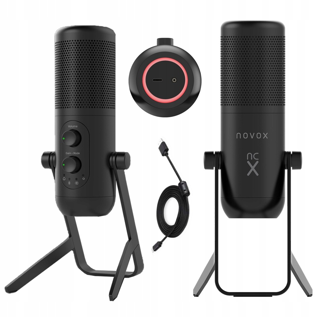 NOVOX NCX NEW 2022 MIKROFON DO KOMPUTERA STUDYJNY POJEMNOŚCIOWY USB-C