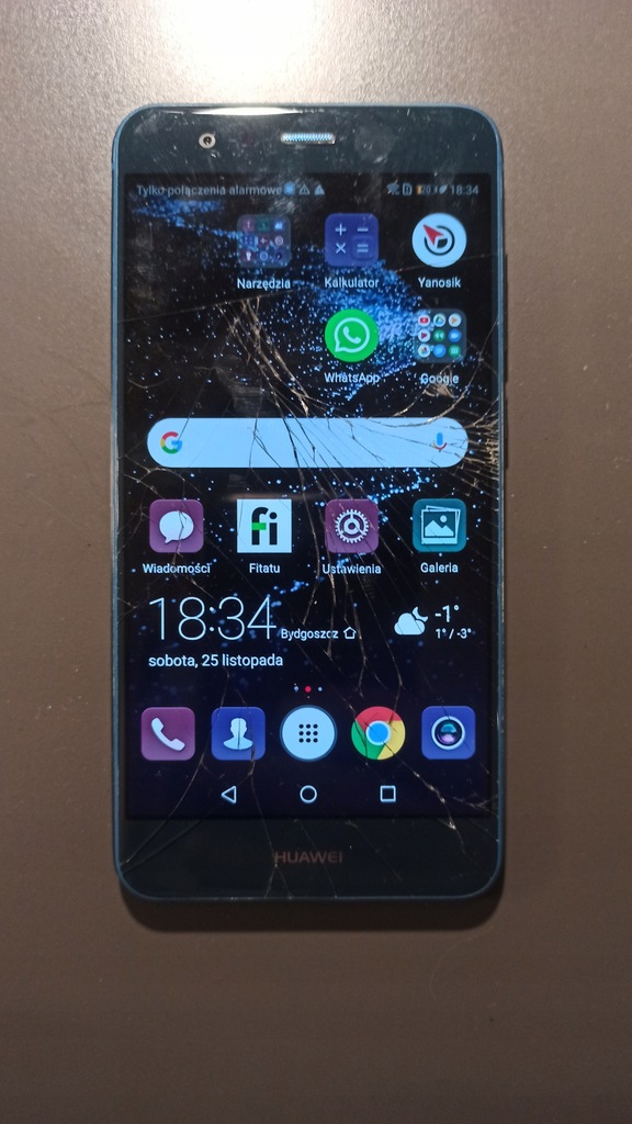 Huawei P10 Lite, uszkodzony ekran, pudełko