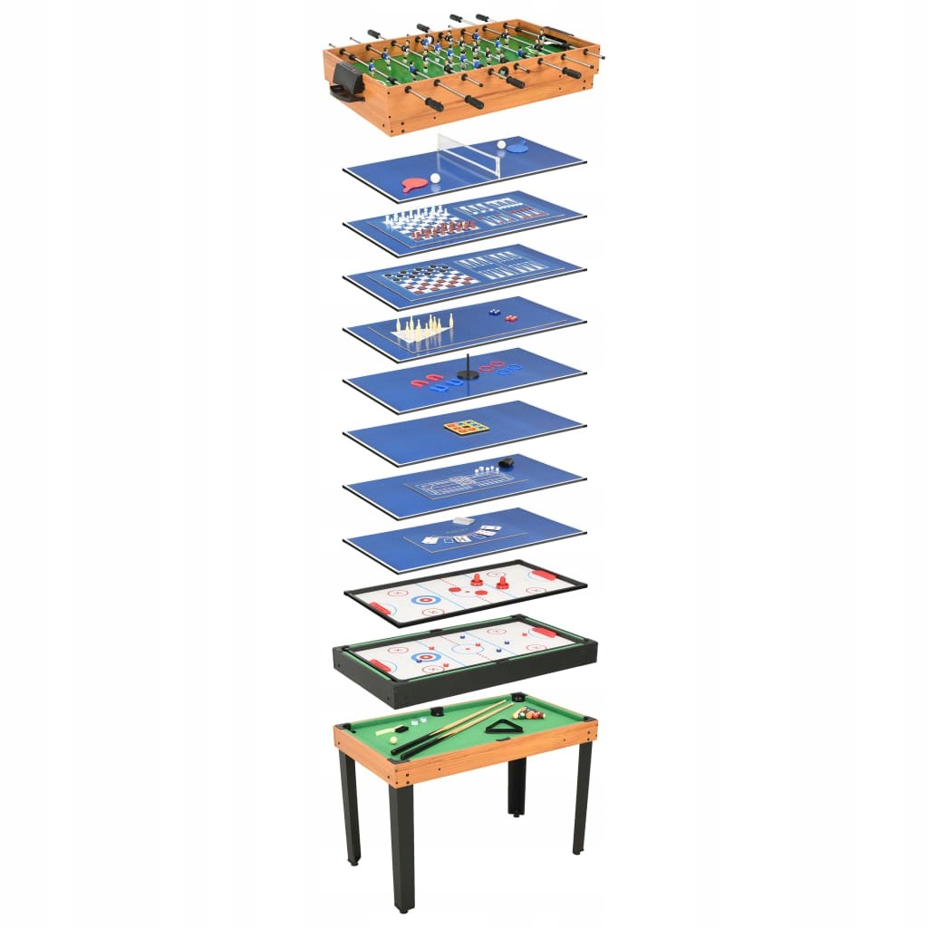 Stół do gier 15-w-1, 121x61x82 cm, klon