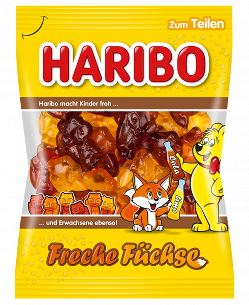 Haribo Freche Fuchse lisy kwaśne limo cola 200g