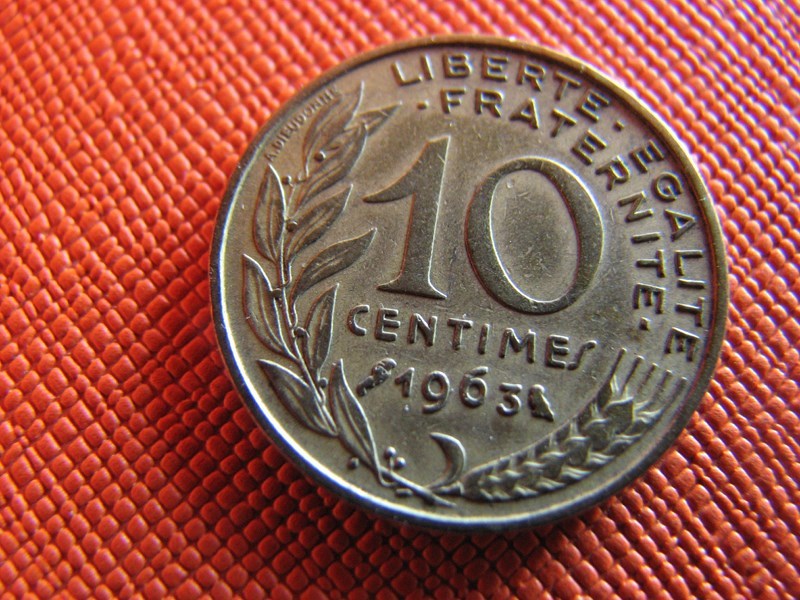 10 CENTIMES 1963 FRANCJA  -wośp079