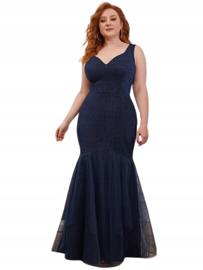 SUKIENKA PLUS SIZE KOKTAJLOWA GRANATOWA 48 V3K