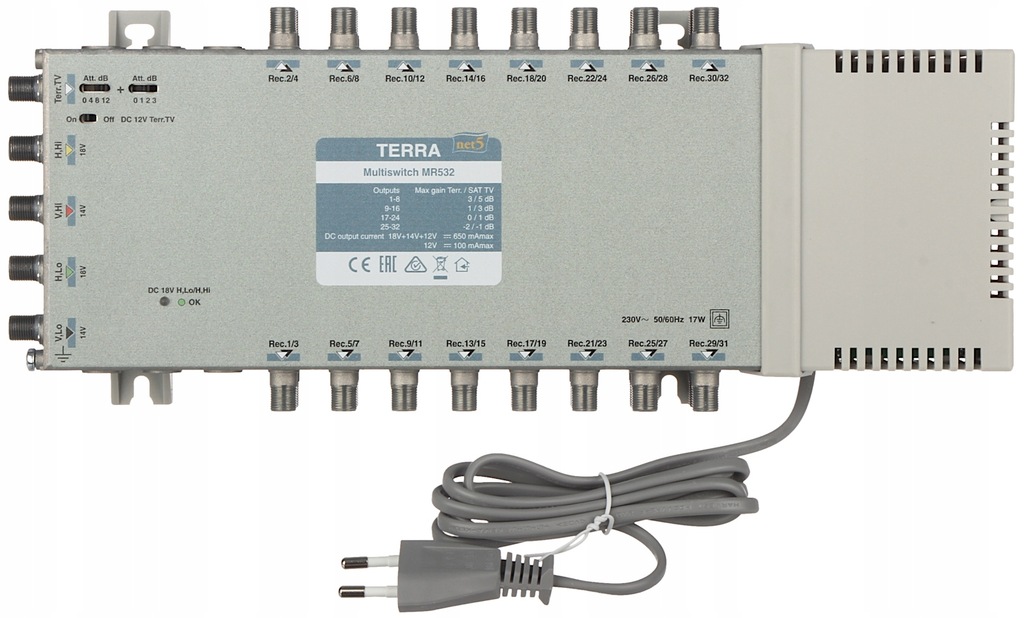 MULTISWITCH TERRA 5 WEJŚĆ 32 WYJŚCIA