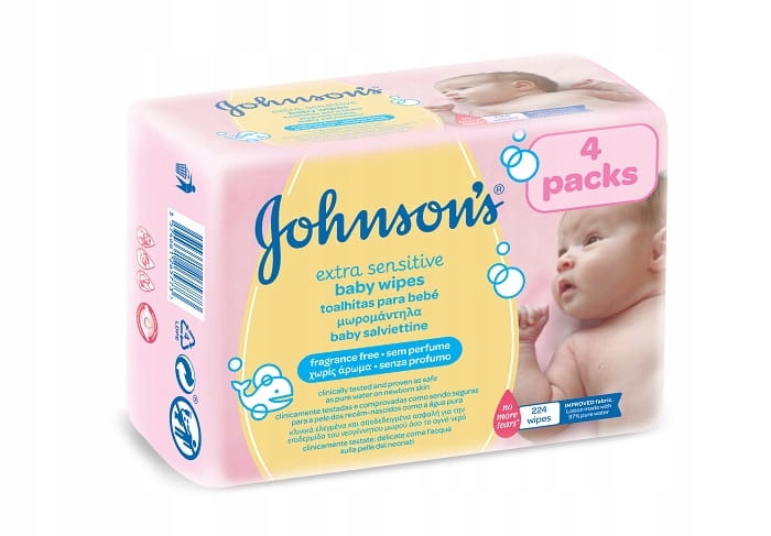 Johnson's Baby Chusteczki Extra Sensitive 4x56szt