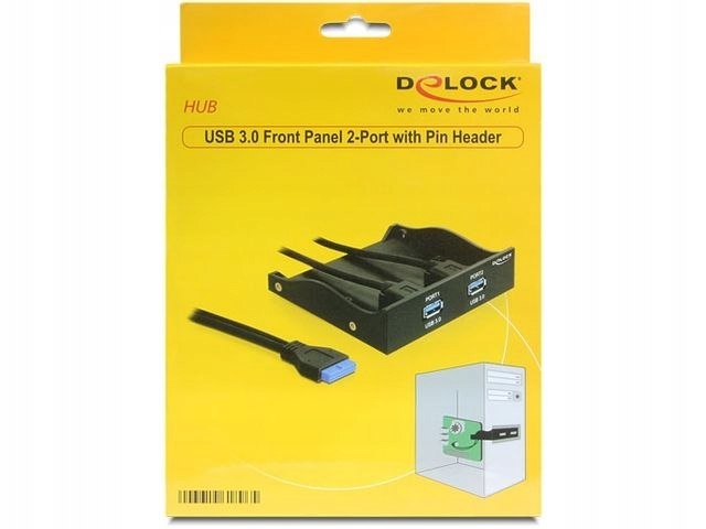 FRONTPANEL DELOCK 3.5/5.25" 2X USB-A 3.0 DO Z