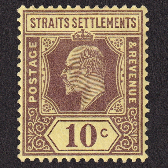 Malaje Straits Settlements Edward VII 10c MH* 1908