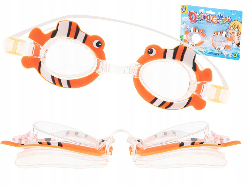 Gogle okulary maska do pływania dziecięce rybka bł