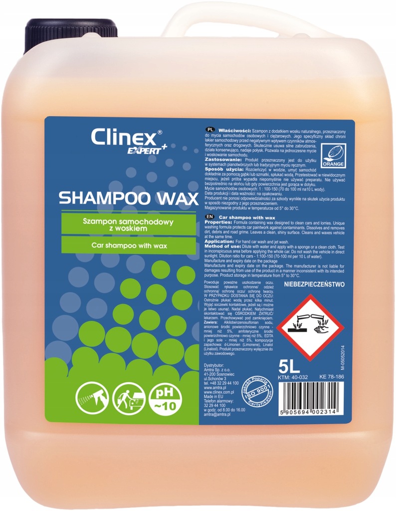 CLINEX EXPERT+ Szampon samochodowy z woskiem