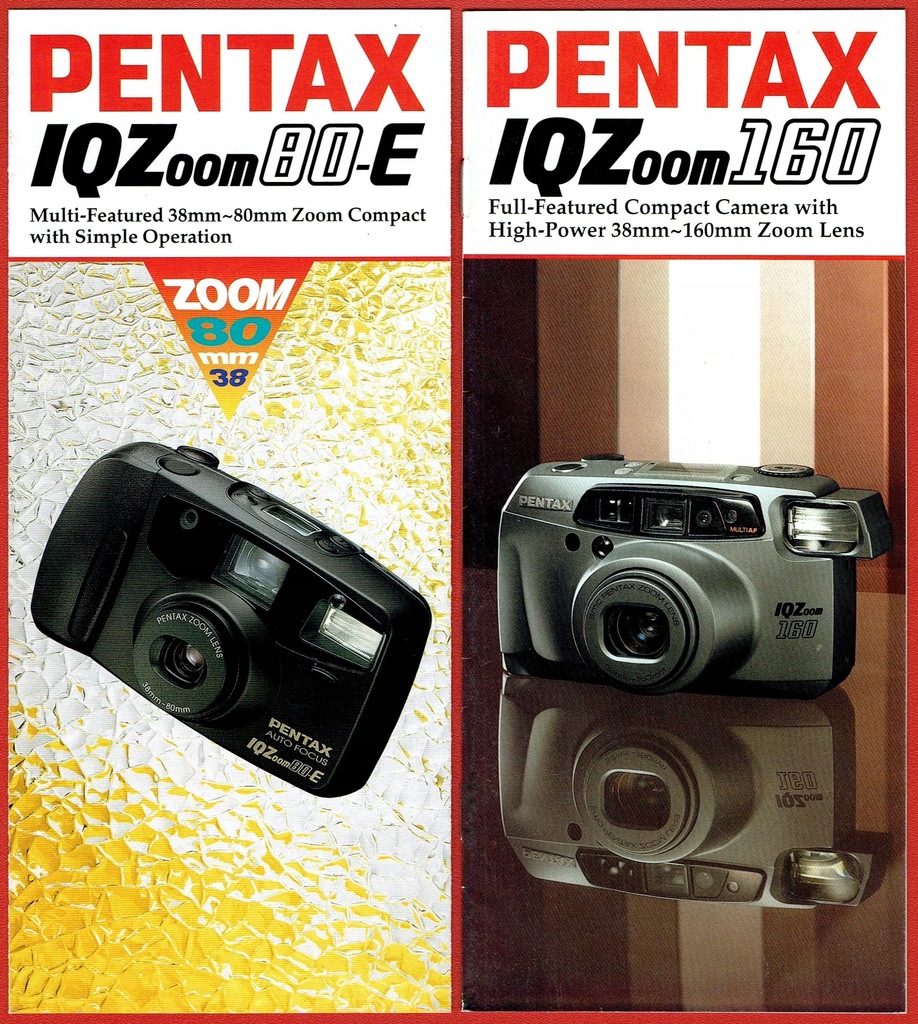 Pentax IQZoom 160 + 80E 1996 rok katalog / folder