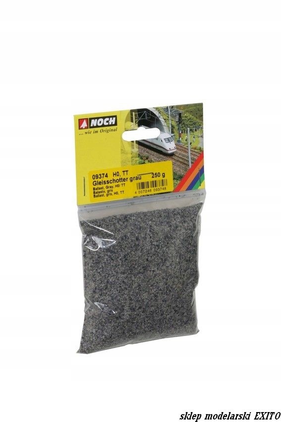 NOCH 09374 - Ballast Grey - Szuter szary 250g