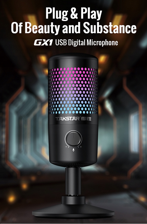 Takstar GX1 MIKROFON DYNAMICZNY USB RGB IDEALNY DO GIER I ROZMÓW