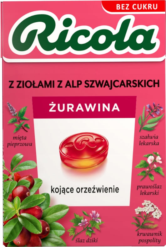 Cukierki ziołowe Ricola żurawina 27,5 g