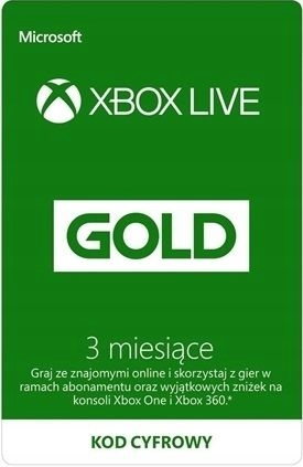 XBOX LIVE GOLD 3 MIESIĄCE - XBOX 360 / XBOX ONE