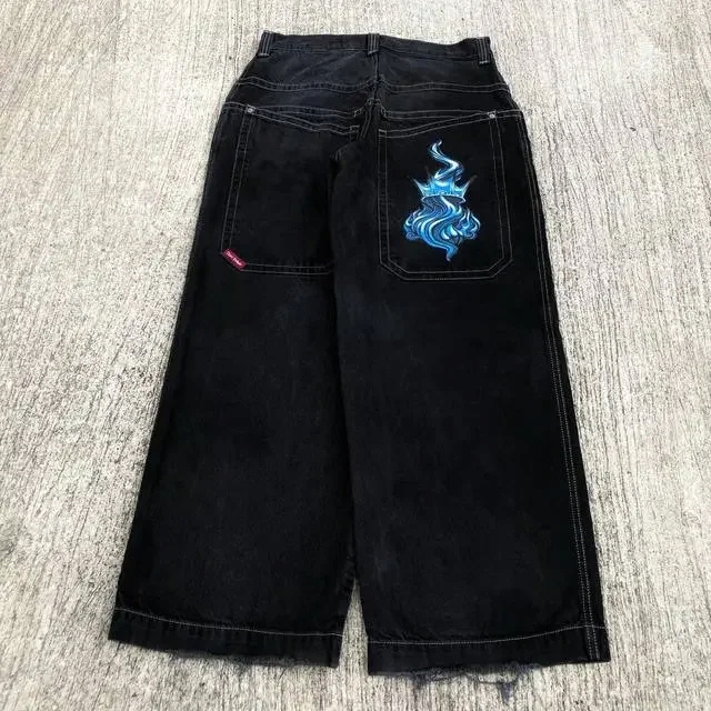 Streetwear JNCO Jeans Y2K Hip Hop Number 7 Dice Graphic