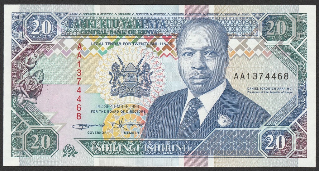 Kenia - 20 shilling - 1993 - stan UNC