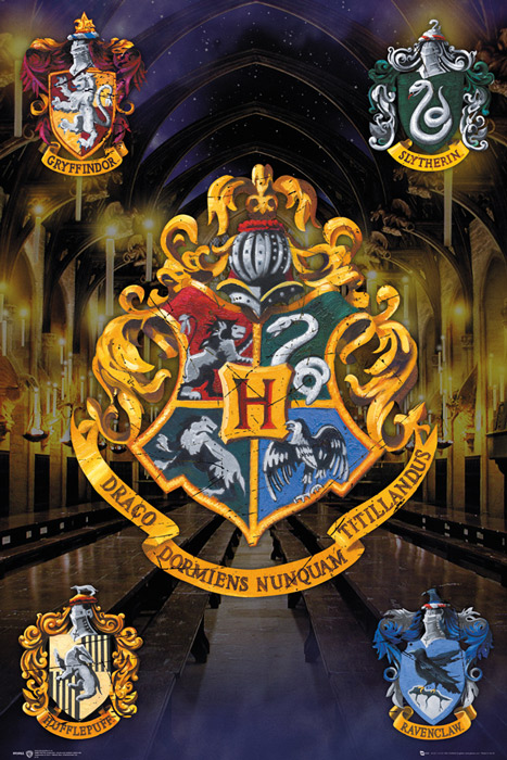 Harry Potter Herby Domów - plakat 61x91,5 cm