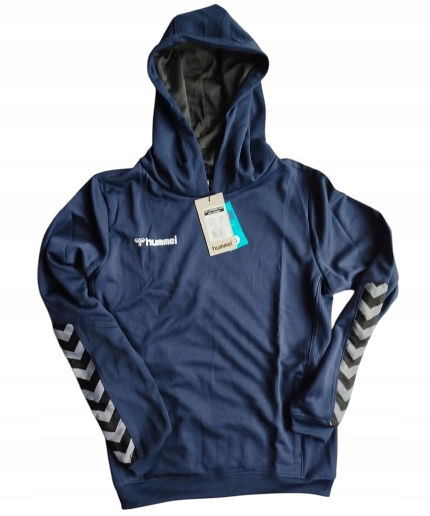Bluza sportowa dziecięca z kapturem Hummel Auth Poly Hoodie 164 granatowy