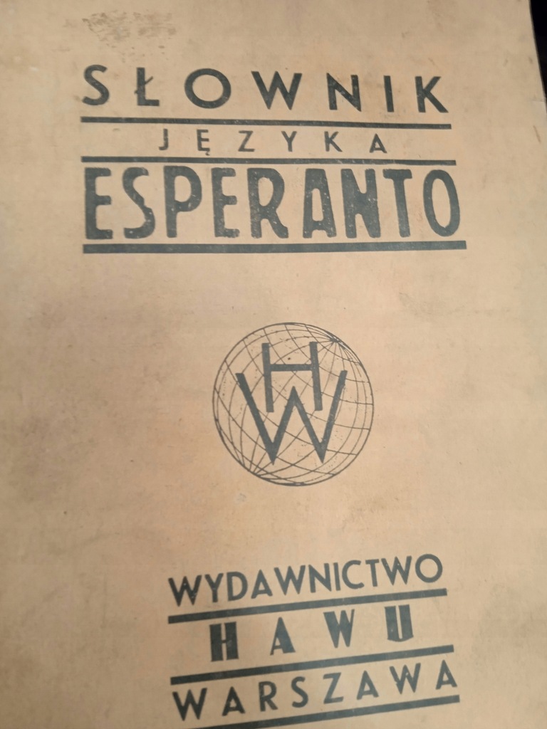 SŁOWNIK JĘZYKA ESPARANTO 1932