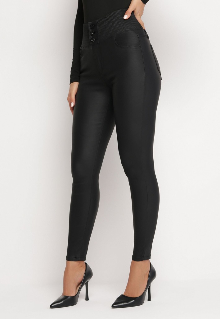 Born2Be Czarne Spodnie damskie 36 Skinny Gładkie