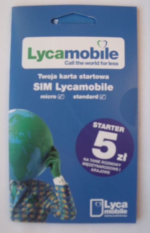 Lyca mobile starter 5zł na start karta micro sim