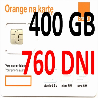 INTERNET NA KARTĘ ORANGE FREE 400 GB PONAD 2 LATA
