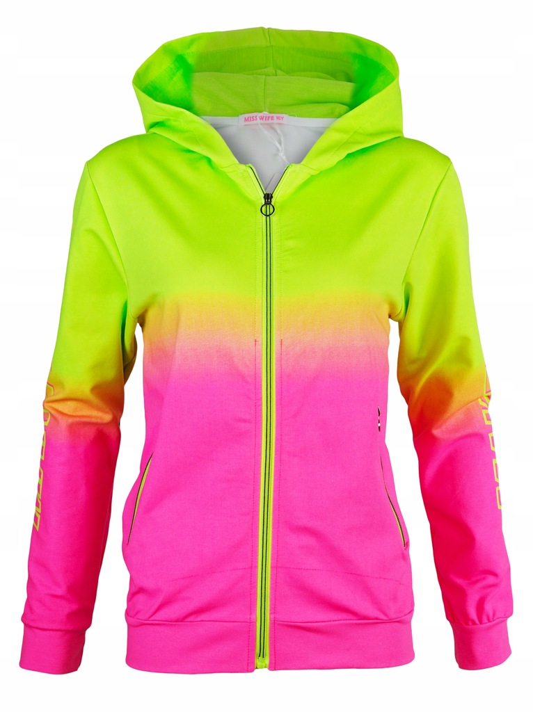 BLUZA DLA DZIEWCZYNKI NEON RÓŻ ZIELONY 8729_140