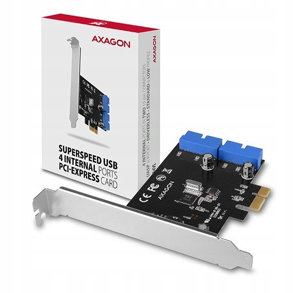 AXAGON PCEU-034VL Kontroler PCIe 2x wewnętrzny 19-pinowy port USB 3.2 G