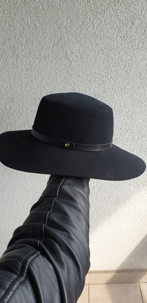 H&M kapelusz czarny duże rondo