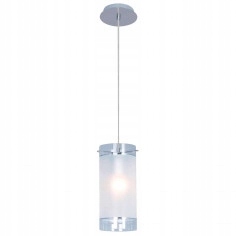 LAMPA wisząca VIGO szklana tuba chrom biała