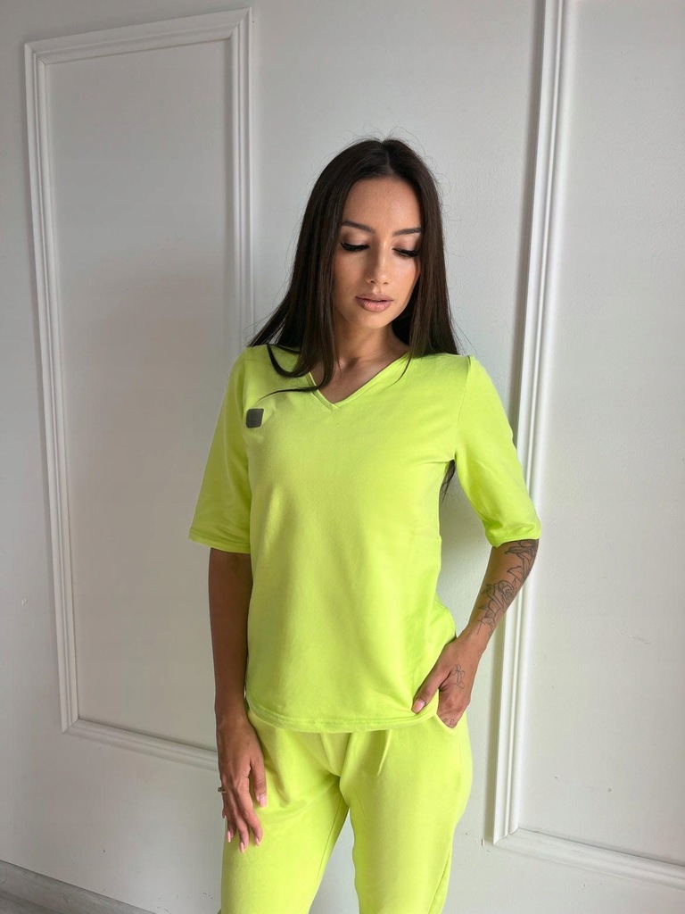 Dresy damskie komplet spodnie bluza kolor limonka KOSS