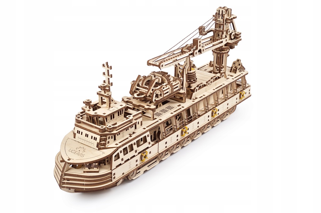UGEARS Statek Badawczy Model mechaniczny drewniany