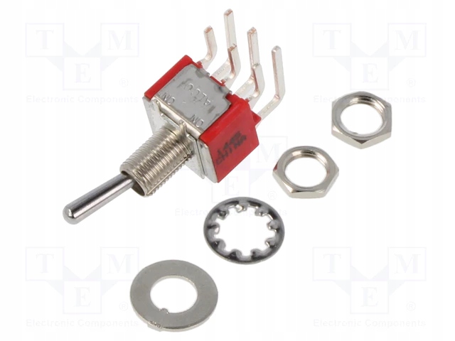 A201SYAQ04 Przełącznik dźwigniowy Poz 2 DPDT ON-ON 5A/125VAC 5A/28VDC