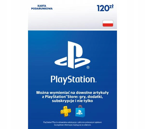 Doładowanie Sony PlayStation Network 120 zł | Kod | Klucz | PS4 | PS5