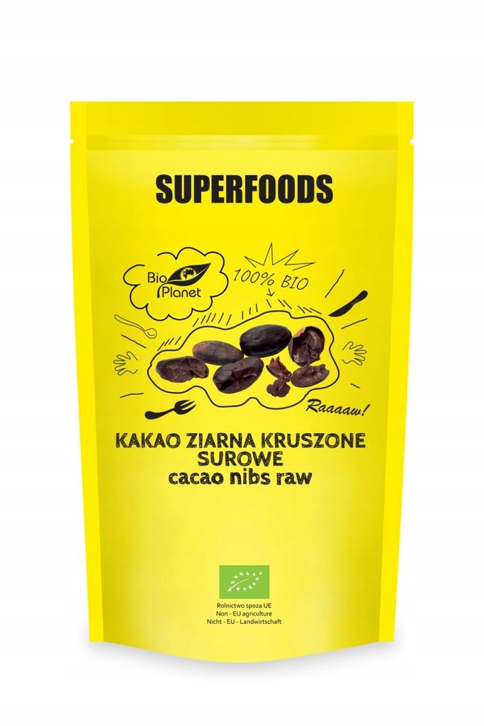 SUPERFOODS Kakao ziarna kruszone surowe BIO 250g B