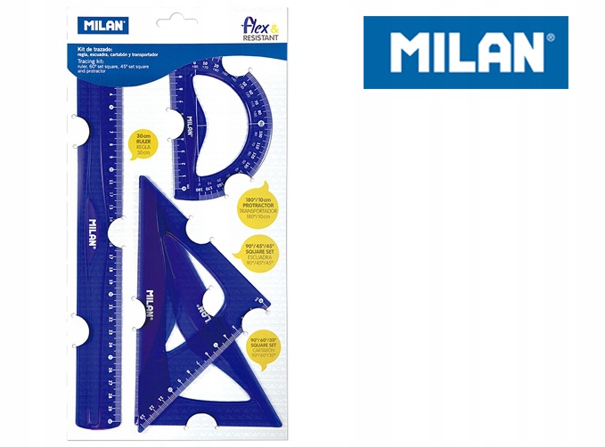 Zestaw geometryczny Milan niebieski na blistrze 4
