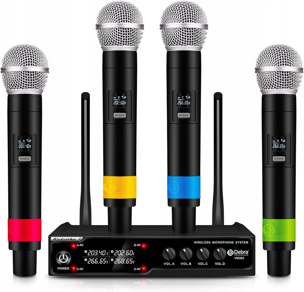 Debra VM304 Bezprzewodowy system mikrofonowy VHF z czterema mikrofonami