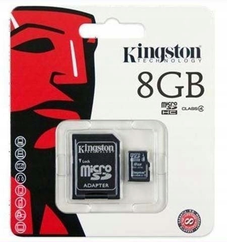 KARTA PAMIĘCI KINGSTON SD 8GB CLASS4 + ADAPTER