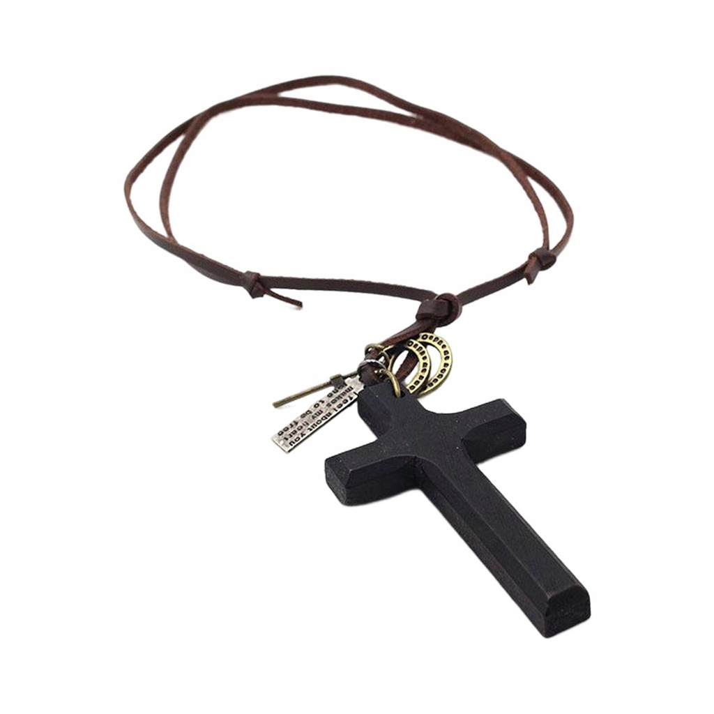 Cross Pendant Necklace Accessory for Thanksgiving Day Christmas Men Black