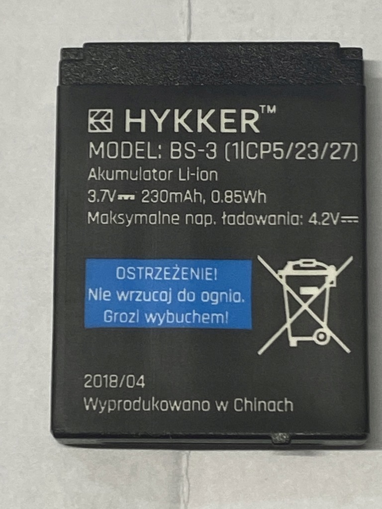 Bateria Smartwatch Chrono 3 Hykker BS-3 230 mAh