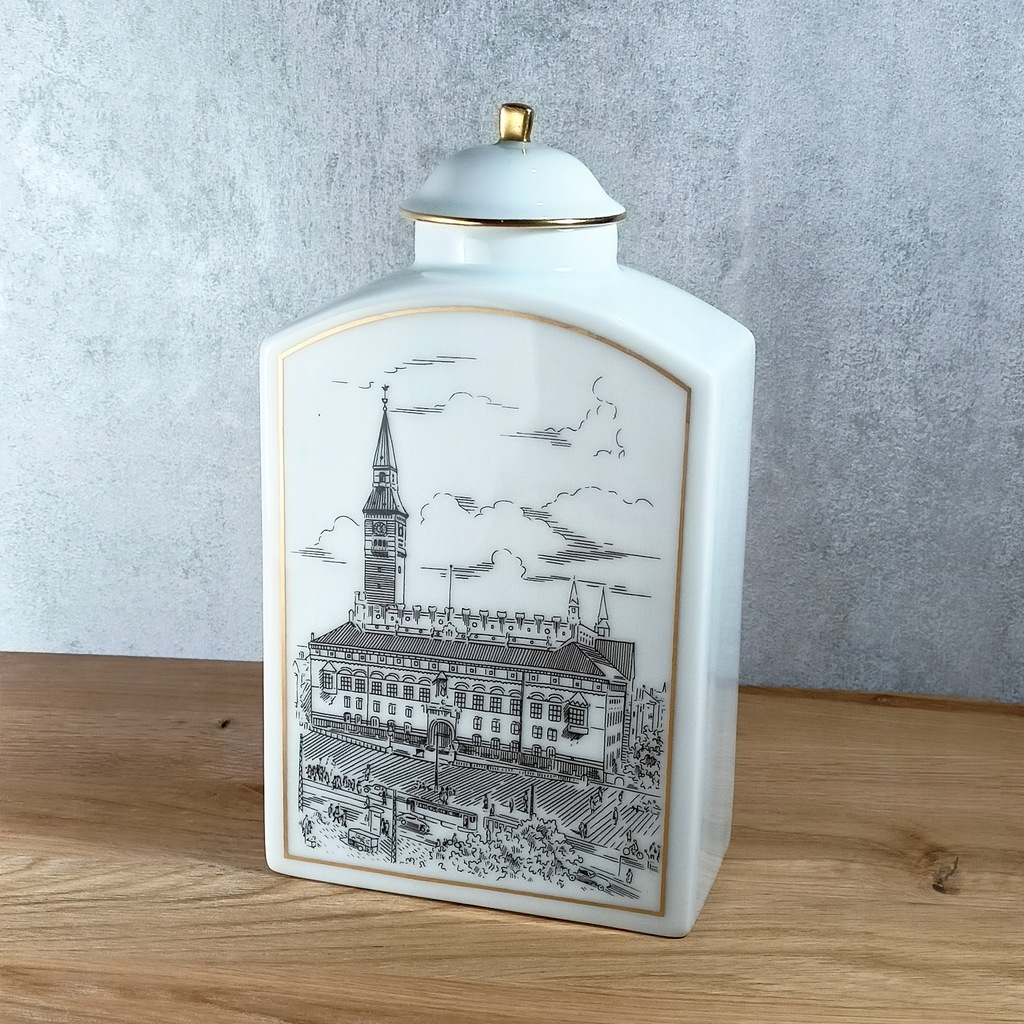 Porcelanowy pojemnik na herbatę biały Kopenhaga