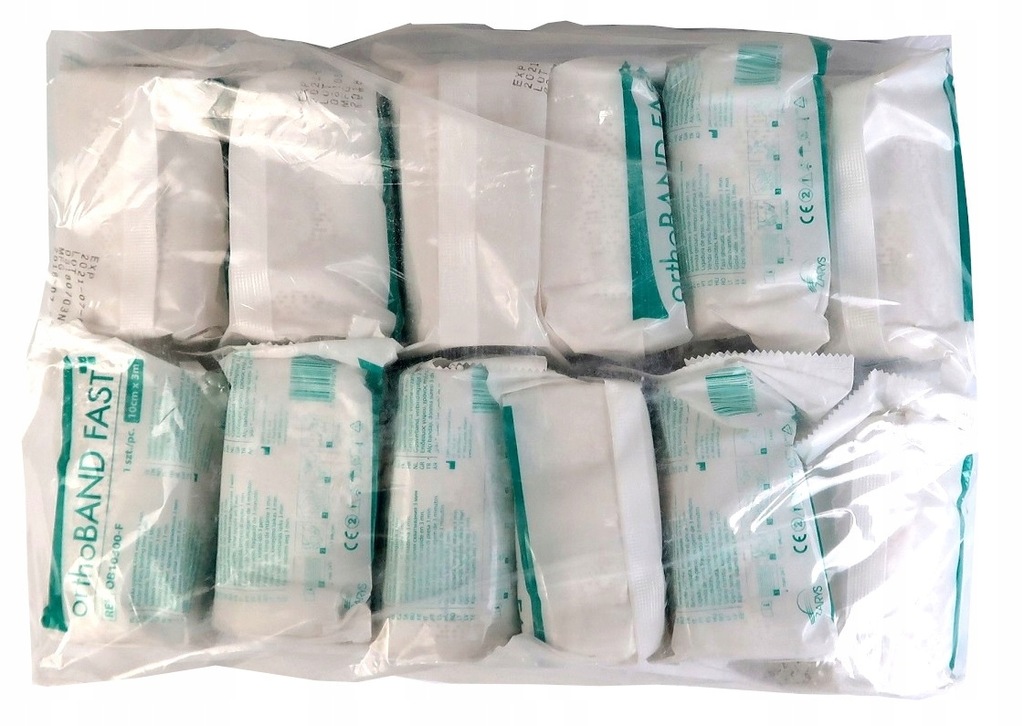 GIPS OPATRUNKOWY OPASKA GIPSOWA BANDAŻ 10CM 12SZT