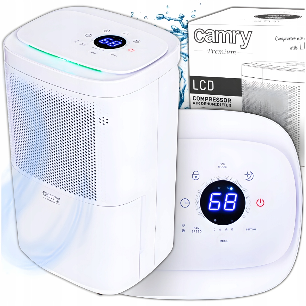 Wydajny osuszacz powietrza 10L na 24h pochłaniacz wilgoci kompresor timer