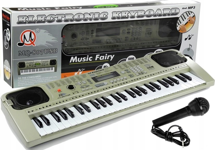 Keyboard MQ807 Organy Pianinko + Mikrofon USB Dla Dziecka