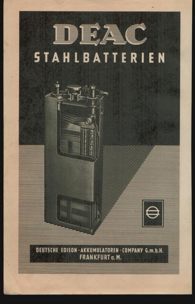 14161 DEAC Stahlbatterien. Ca. 1950. Format Format 28 x 18,5 cm.